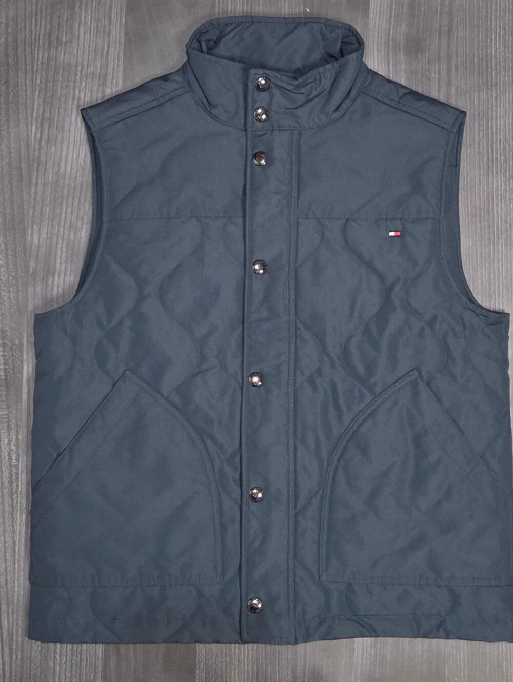 Tommy Hillfiger Men's Quilted Field Vest Navy Blue Medium
